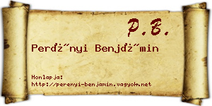 Perényi Benjámin névjegykártya