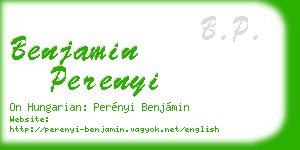 benjamin perenyi business card